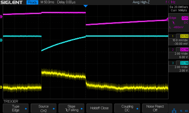 Tek A6302 - Astable multivibrator - LED current 1 mA-div