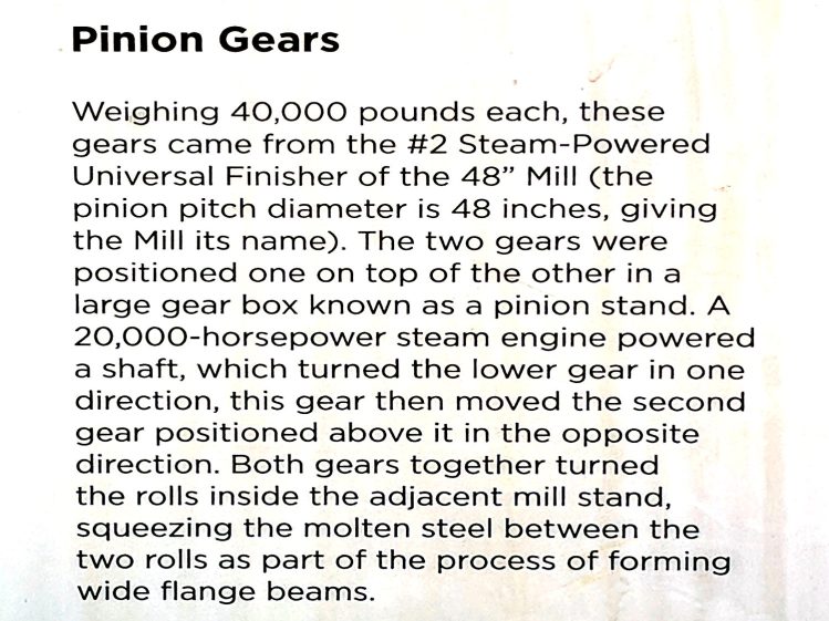 Bethlehem Steel - 48 inch rolling mill gears - description