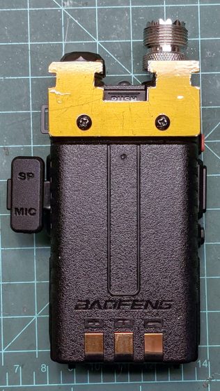 Baofeng headset wire plate - installed