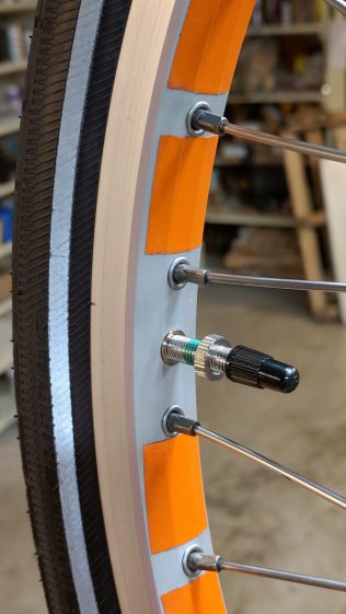 Presta-Schraeder Adapter - valve stem installed