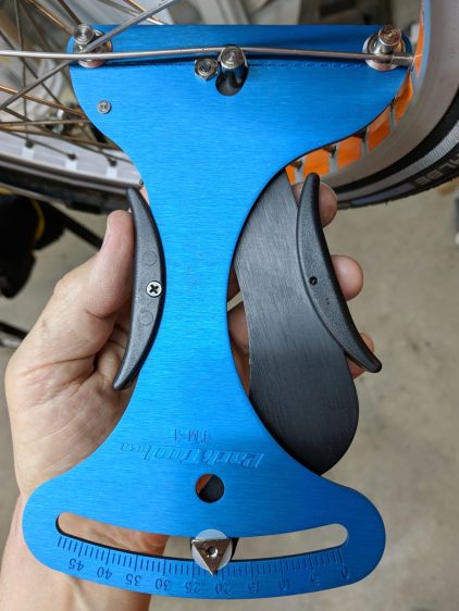 Park Tool Spoke Tension Meter vs 406 wheel