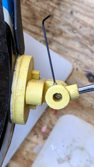 Helmet mirror mount - bottom view - setscrew