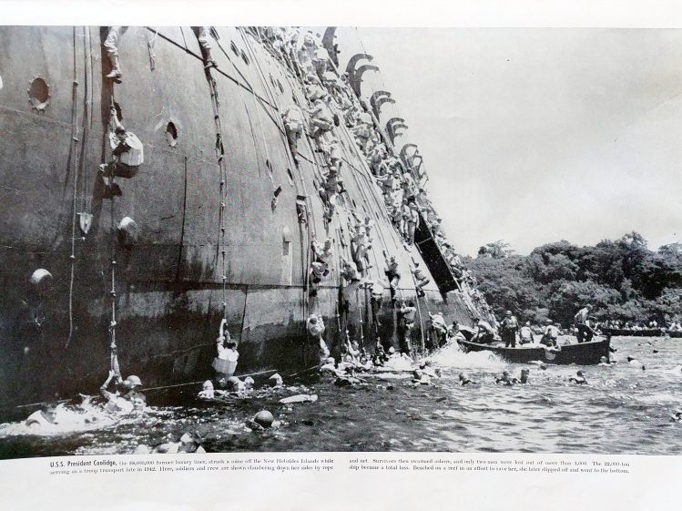 USS President Coolidge - Abandon Ship - Colliers Photographic History of World War II
