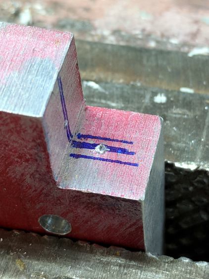 Magnifying Lamp Pivot - hole marking