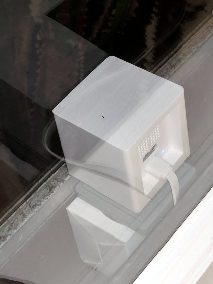 Wyze Cam in kitchen window