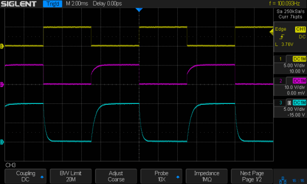 NPN - 100 Hz - 2.2k 2.2k 78nF - Vc Vcap