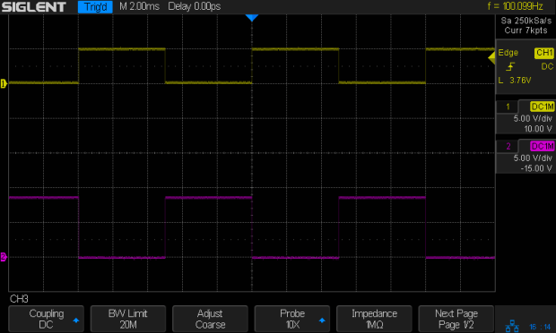 NPN - 100 Hz - 2.2k green LED - no cap - Vc
