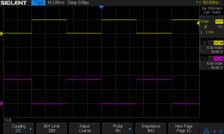 NPN - 100 Hz - 2.2k green LED - no cap - Vc