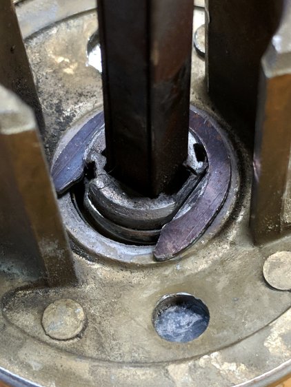 Doorknob - worn retaining flange - detail