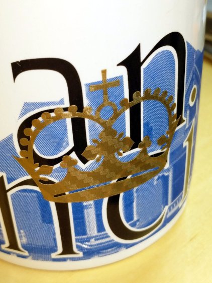 MPCNC Vinyl Cutting - crown on mug