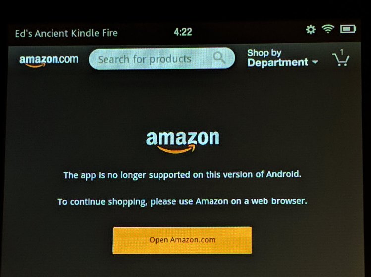 Amazon App Unsupported on Amazon Gen 1 Kindle