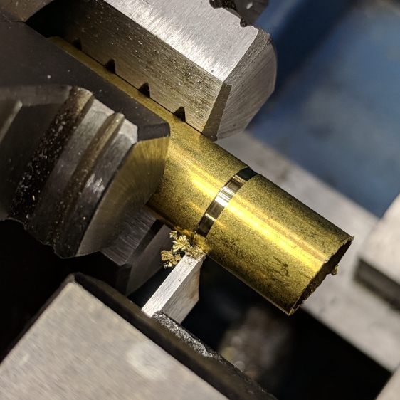 Collet Holder - brass shim cutoff