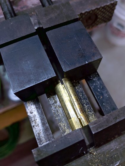 Collet Holder - brass shim slitting