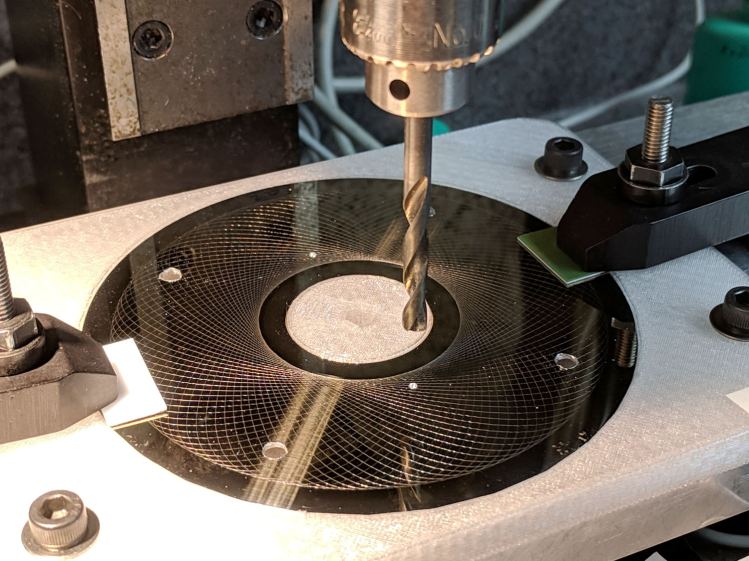 Guilloche platter - drilling