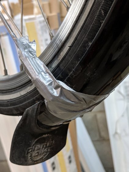 Tour Easy front fender - duct tape FTW