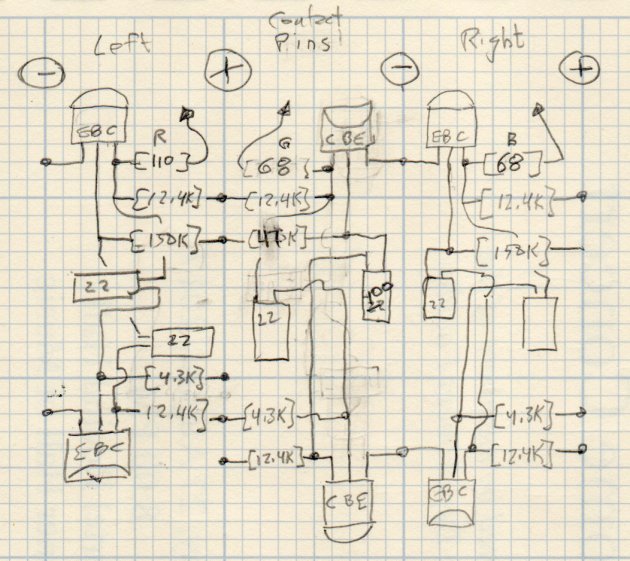 RGB LED Schematic - NPN transistors