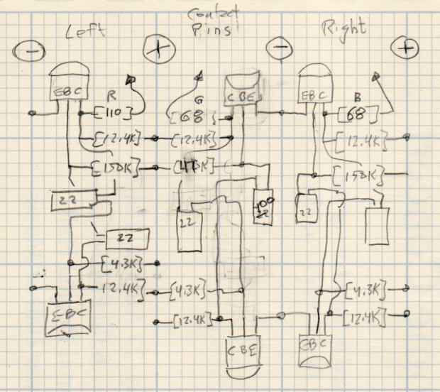 RGB LED Schematic - NPN transistors