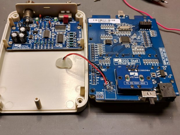 DSO150 battery hack - PCB power