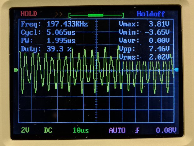 DSO150 - square wave 200 kHz 10 us-div