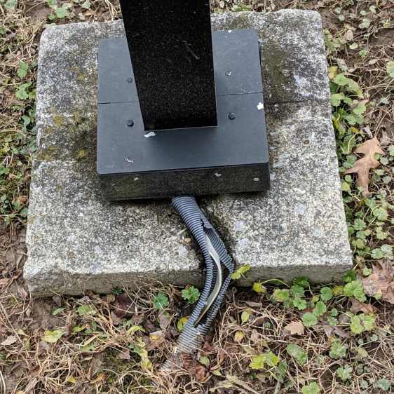Square Lamp Post with Cut Cable Shield