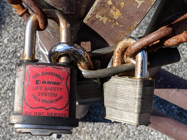 Dutchess Rail Trail - Vehicle Gate Locks at Overocker Rd
