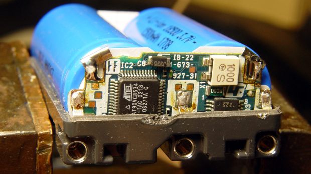 Sony NP-FM50 battery - rebuilt PCB contacts