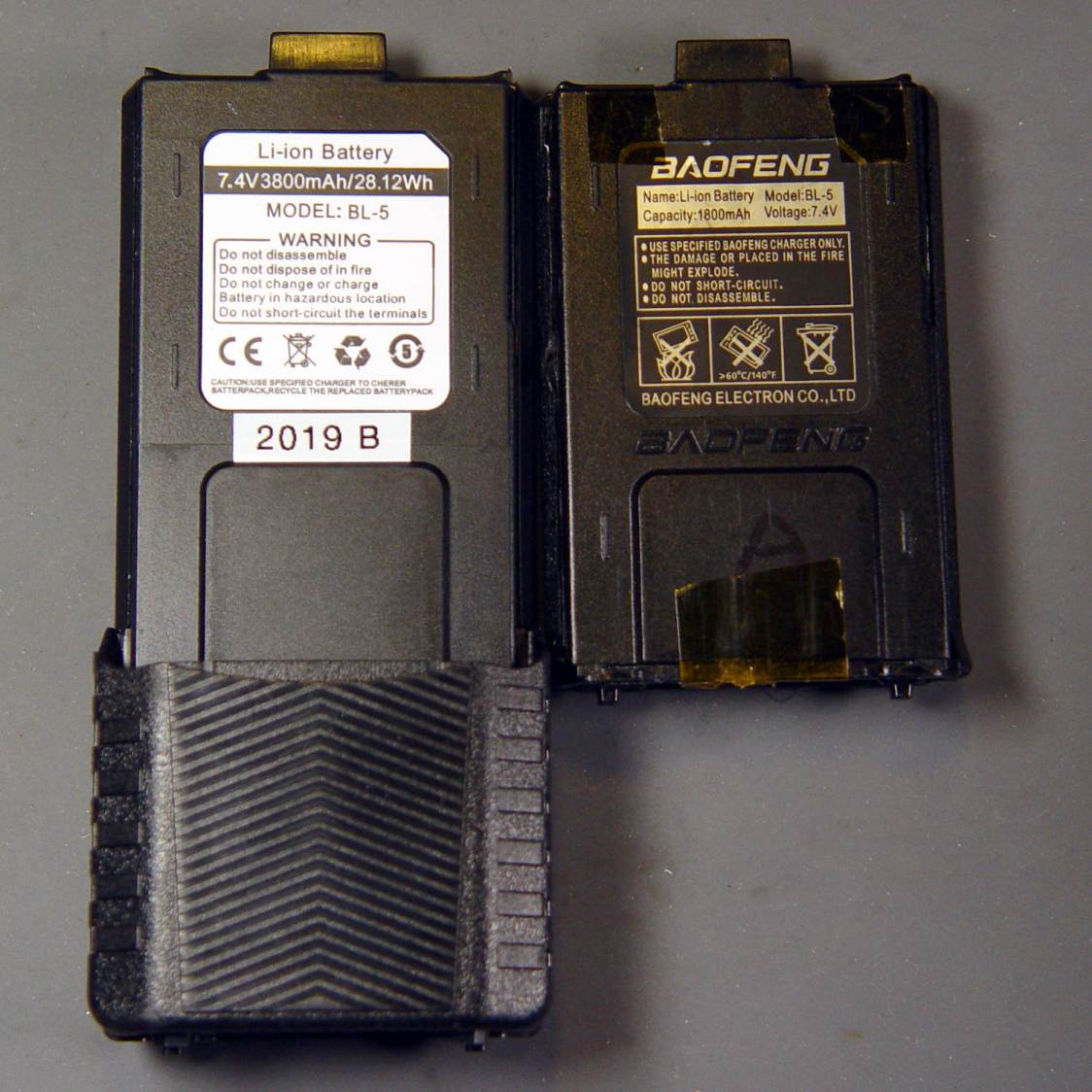 Baofeng BL-5 Batteries - 1.8 and 3.8 Ah