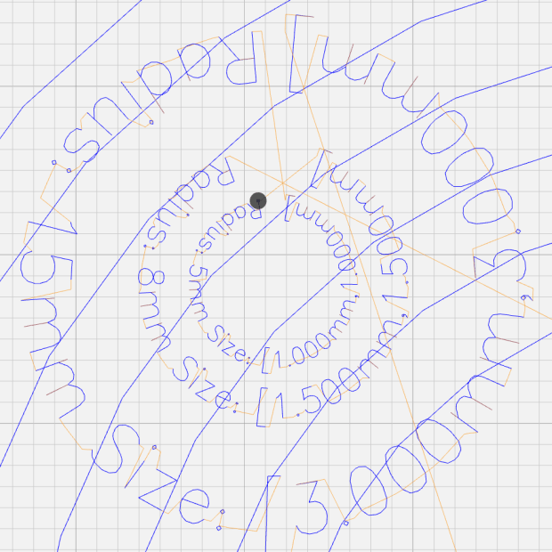 Arc Lettering - Small radius test - NCViewer