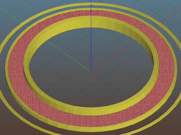 Blender base spacer - Slic3r preview