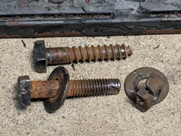 Patio railing - square head bolts