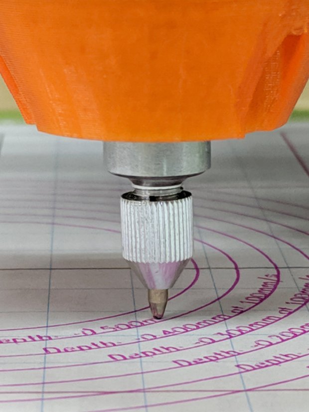 LM12UU Collet Pen Holder - test plot - detail