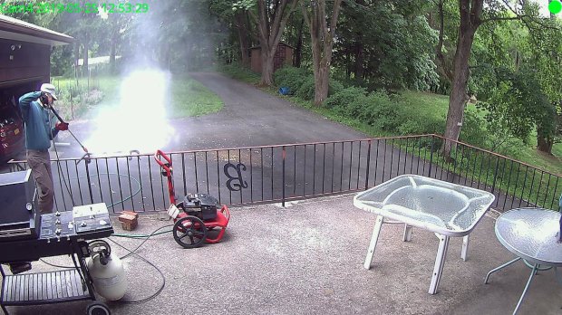 Pressure-washing Patio Railing