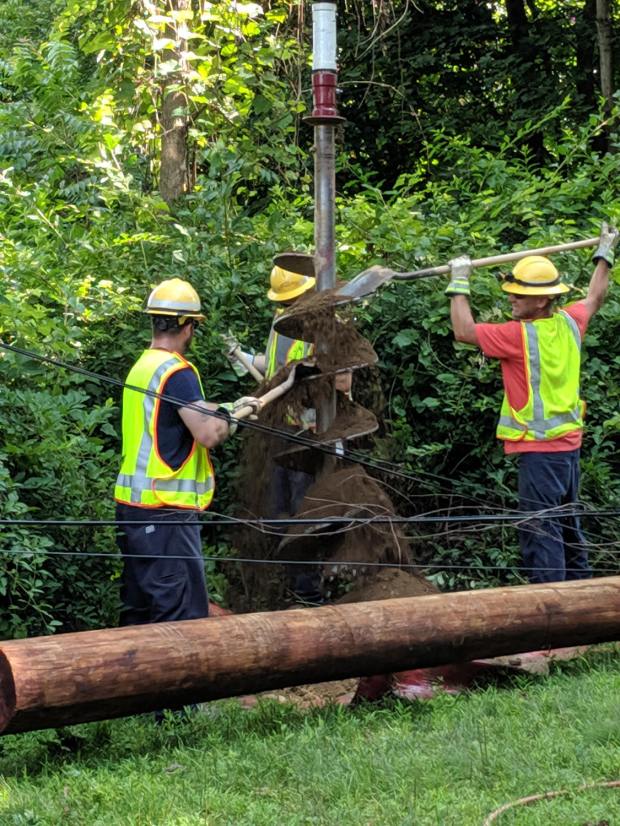 New Utility Pole - auger clearing