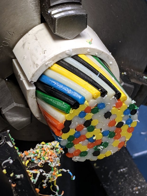 Filament Millefiori - 160C pipe - cable facing