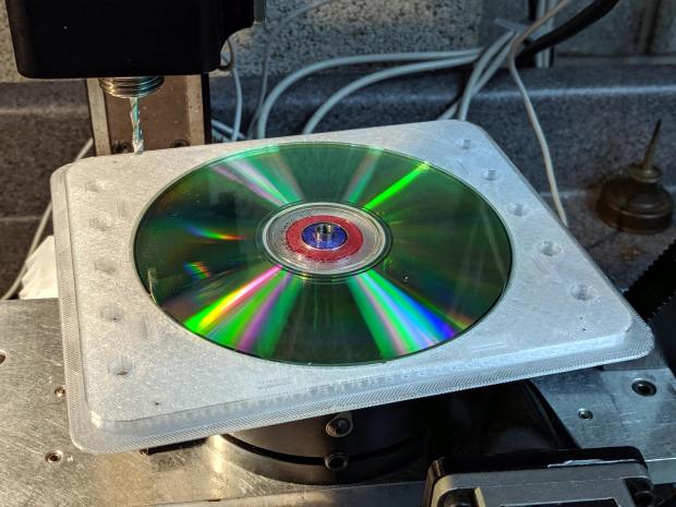 CNC 3018-Pro - CD fixture milling - test fit