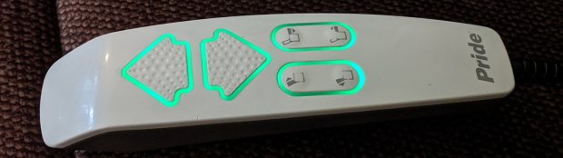 Pride lift chair control - dimmed LEDs