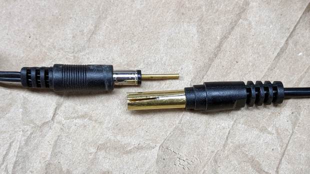 Coax power plugs - brass tube connector