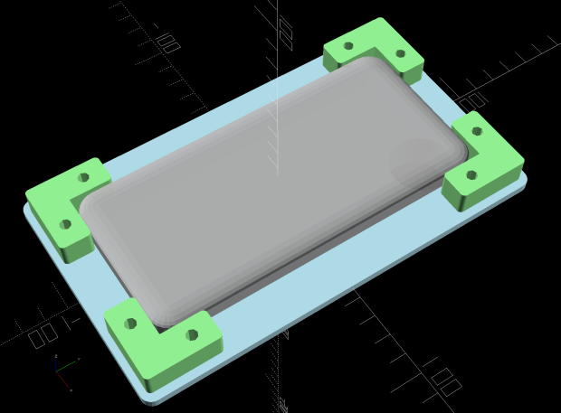 Google Pixel 3a Zoom Microscope Mount - solid model - top