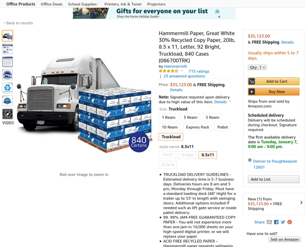 Hammermill Truckload Paper