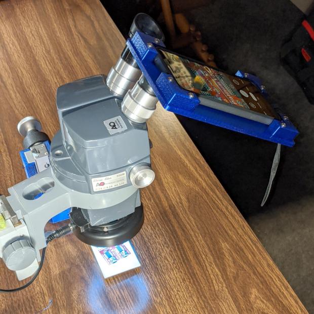 Pixel 3a Microscope Adapter - installed - side