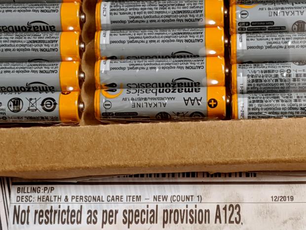 Amazon alkaline AAA packaging