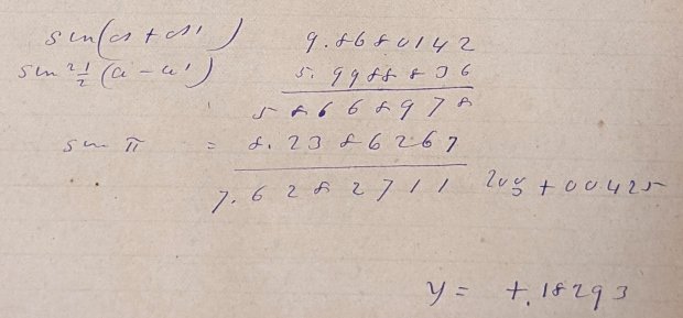 Mitchell 8.6 p9 - Occultation of 1253 BAC at 11 hrs - calculation detail 2