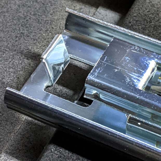 HON Lateral File - slide stop bumper - bent