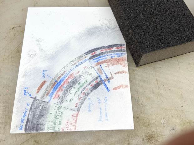 Diamond on styrene B - sanded