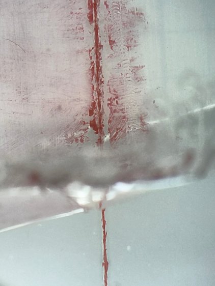 Tek CC - Cursor red lacquer - scraped - partial peel