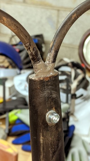 Garden rake - epoxy fill