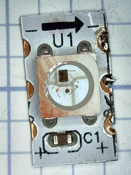 Glass Tile - WS2812 failure - tape - unknown