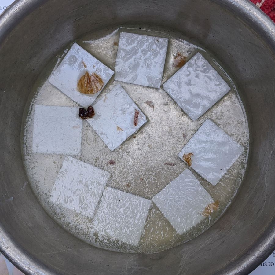 Glass Tiles - paint stripper soak