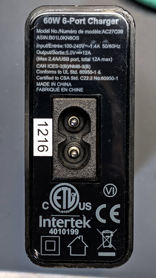 AmazonBasics charger - dataplate