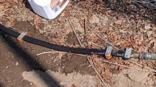 Garden Soaker Hose Repairs In Use